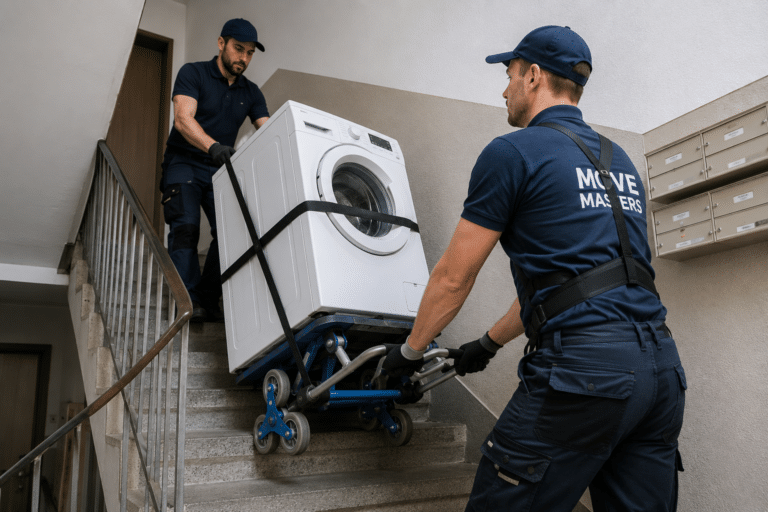 Move Masters - Bez lifta, ali uz dobru organizaciju sve je moguće - Izazovi prenosa bele tehnike bez lifta - kako ih rešiti bezbedno